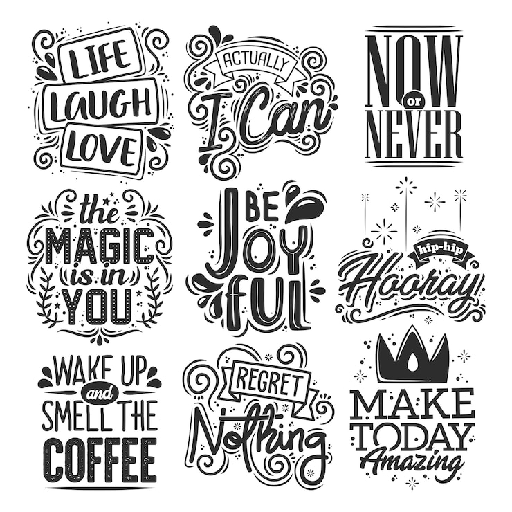 Vector set of motivational quotes