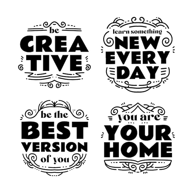 Vector set of motivational quotes