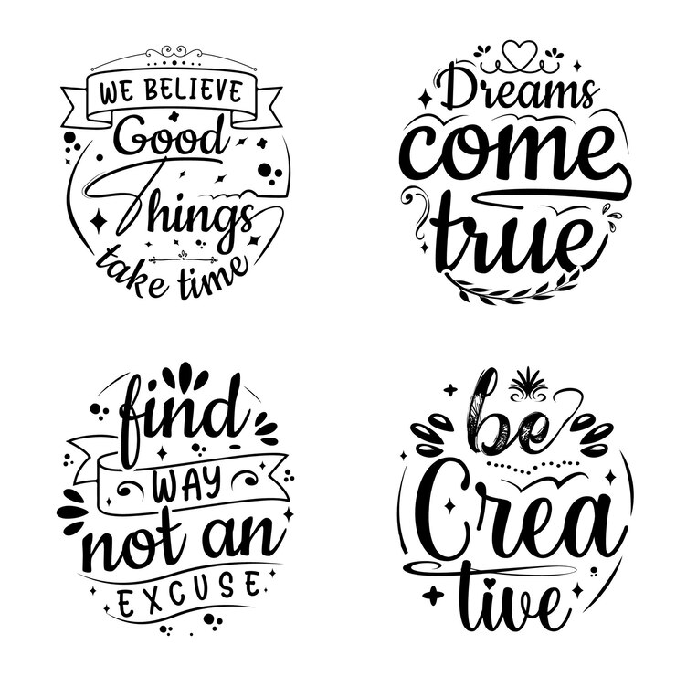Vector set of motivational quotes