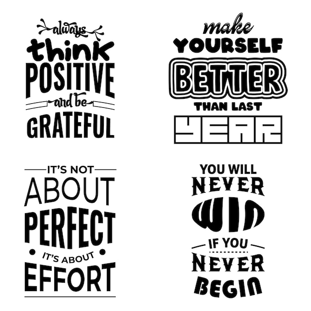 Set of motivational quotes