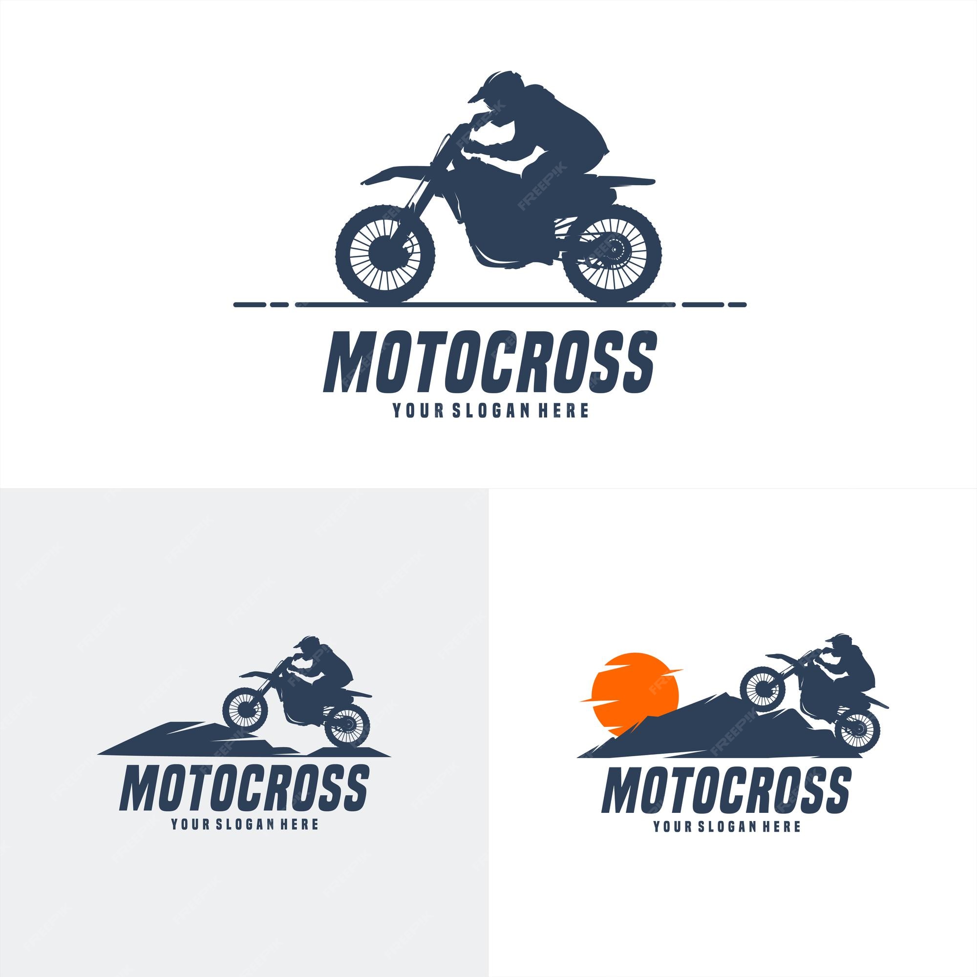 Premium Vector  Motocross set logo designs