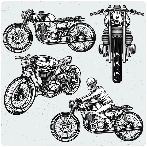 Set of motorcycles