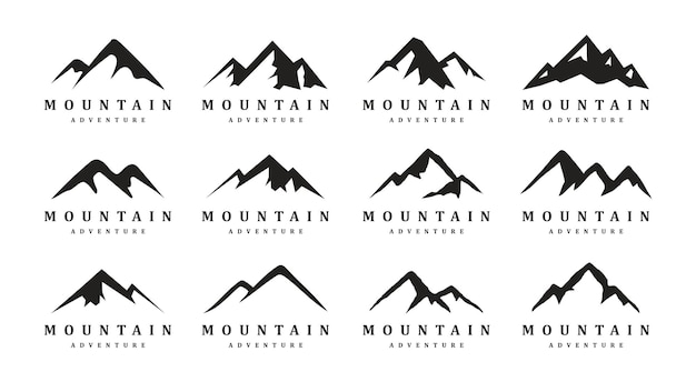 Vector set of mountain collection logo design template