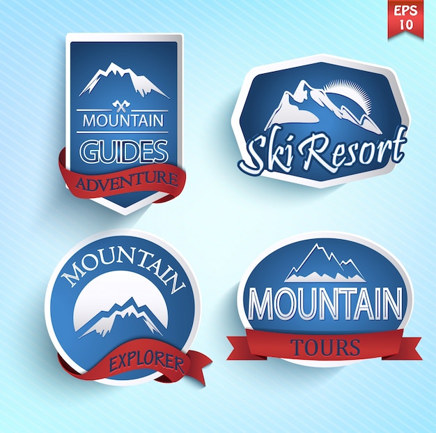 Set di icone di montagna