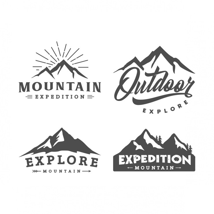 Set of mountain logo