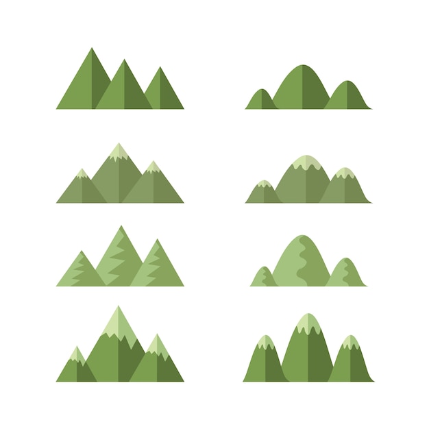 Set di moutains, vettore di cartone animato