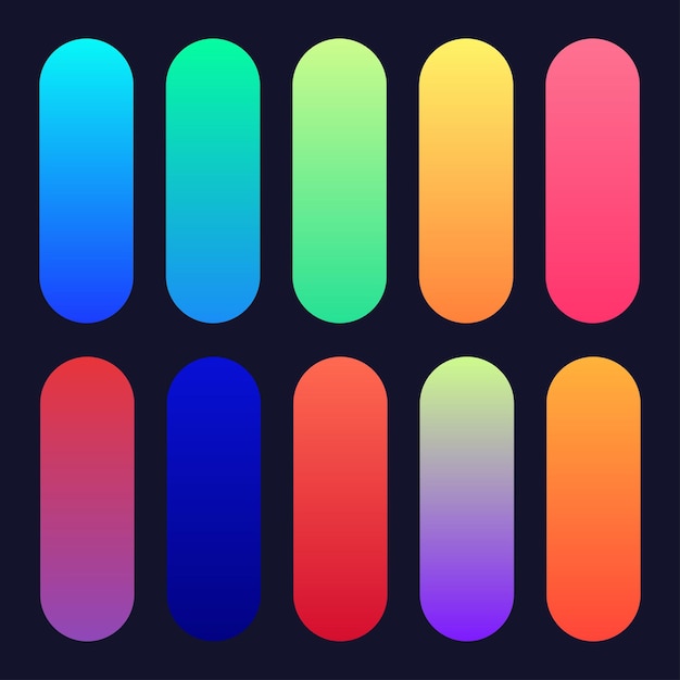 set of multicolor gradients