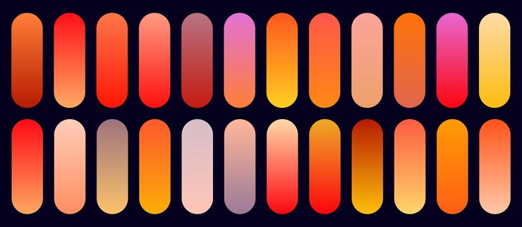 Vector set of multicolor gradients