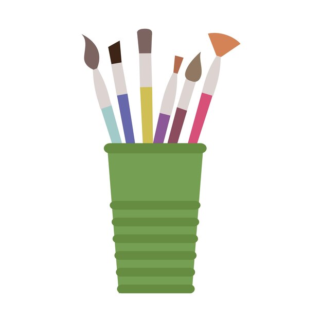 Pot of paintbrushes stock vector. Illustration of paintbrushes - 25314757