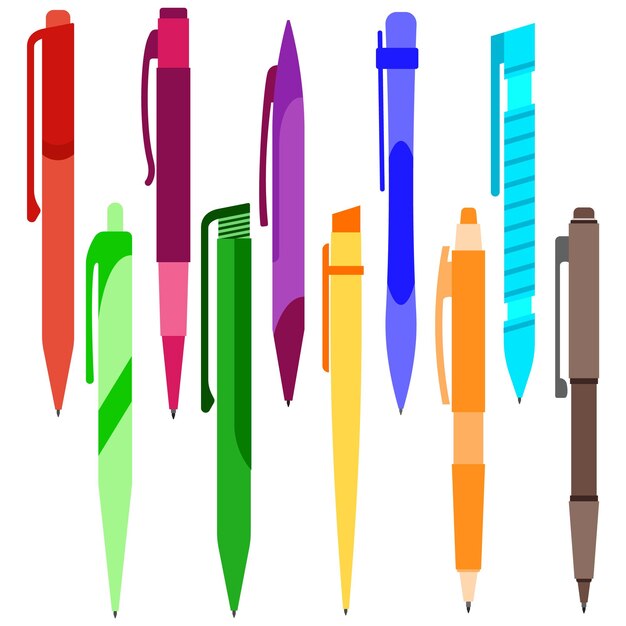 Multicolored Pens Stock Illustrations – 582 Multicolored Pens Stock  Illustrations, Vectors & Clipart - Dreamstime