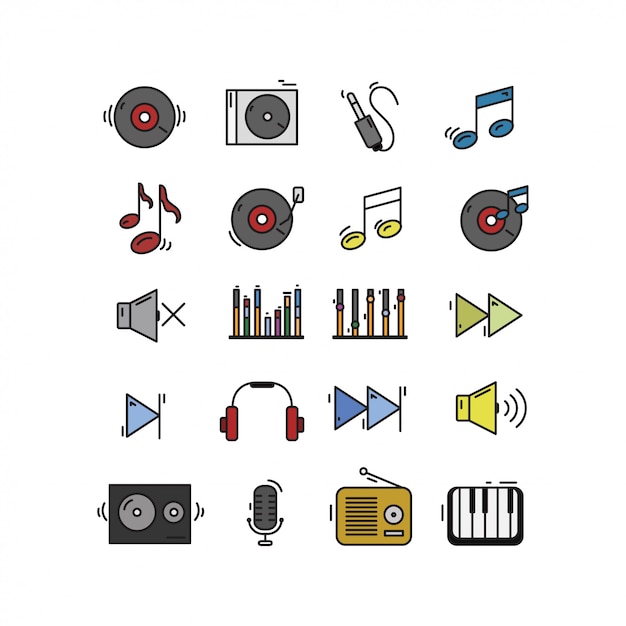 Set of music icon