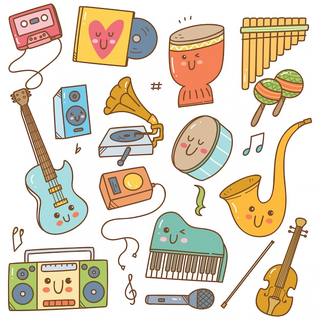 Musical Instrument Cartoon Images - Free Download on Freepik