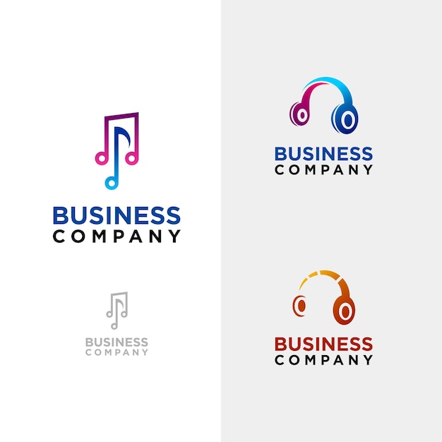 set of music logo vector, music logo inspiration