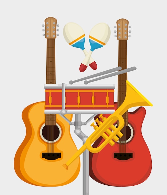 Set musical instruments icons