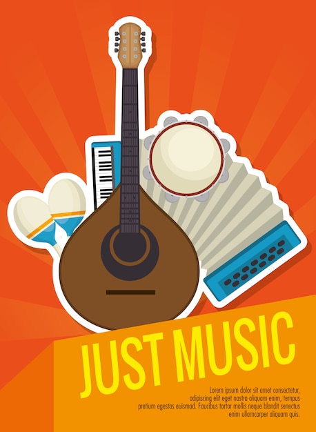 Vector set musical instruments icons