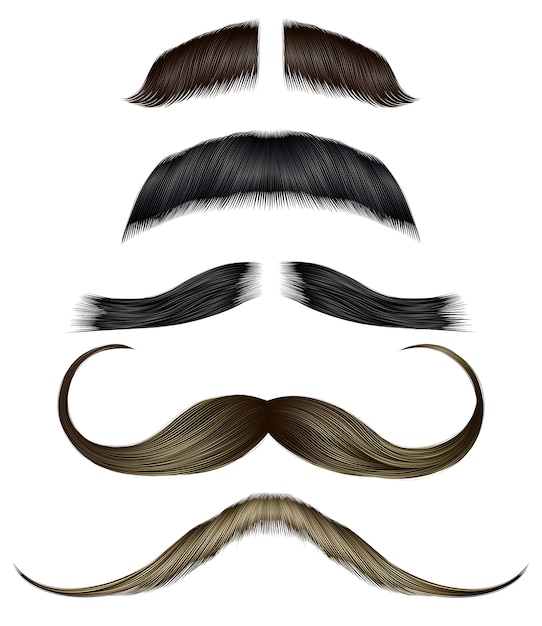 Vector set   mustache different colors.