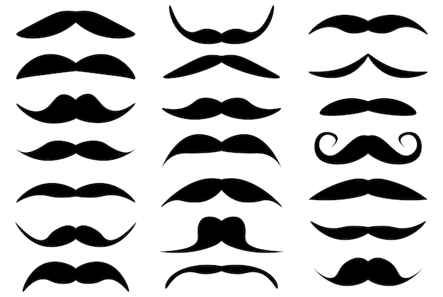 Vector set of  mustache icon.vector