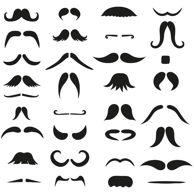 Set of mustache