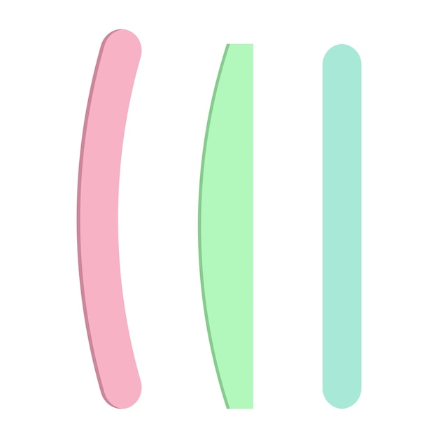 A set of nail files Women's accessory for manicure Vector illustration