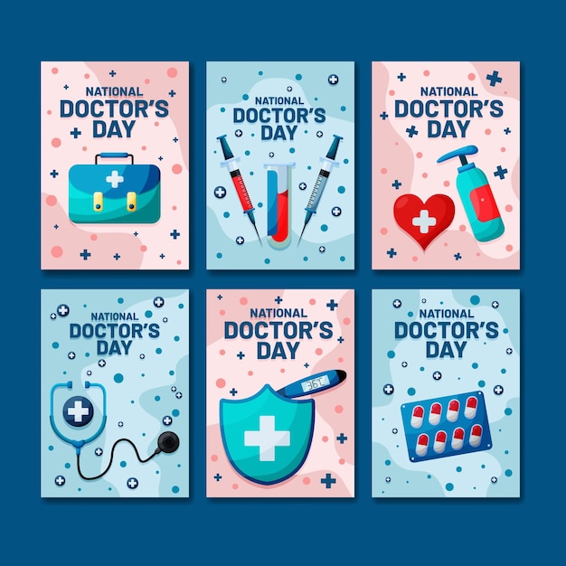 Set of National Doctor Day Card