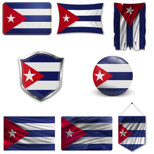 Set of the national flag of cuba