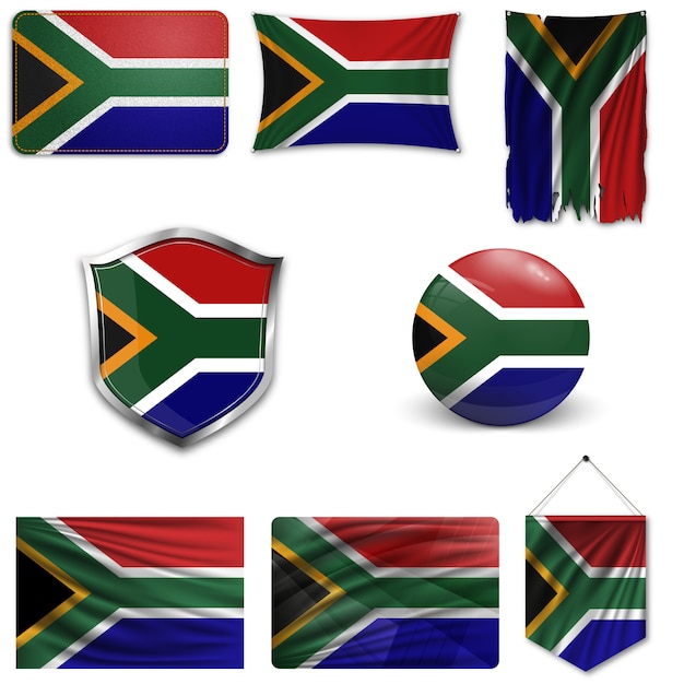 Set of the national flag of south africa