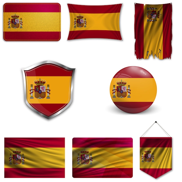 Set della bandiera nazionale della spagna