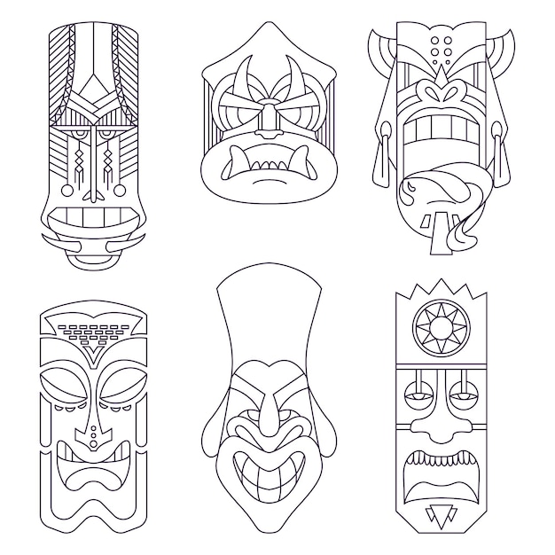 Set of native masks Pastiche Vector