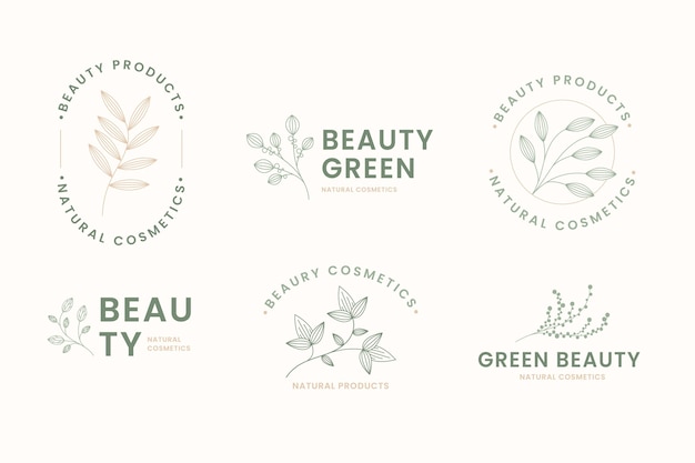 Set of natural cosmetics logos