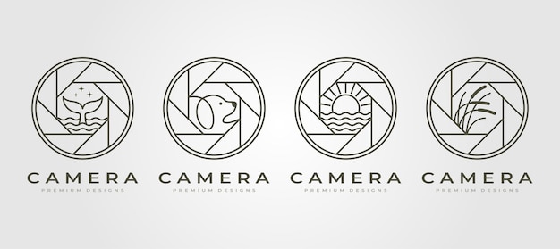 Set Of Nature Camera Lens Photography Logo