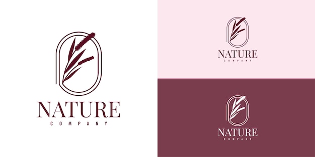 Imposta la progettazione del modello dell'illustrazione del logo dell'azienda della natura