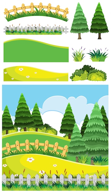 Vector set of nature element