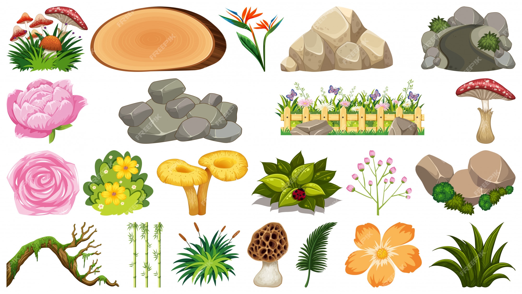 Premium Vector | Set of nature elements