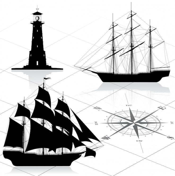 Вектор набор морских элементов дизайна