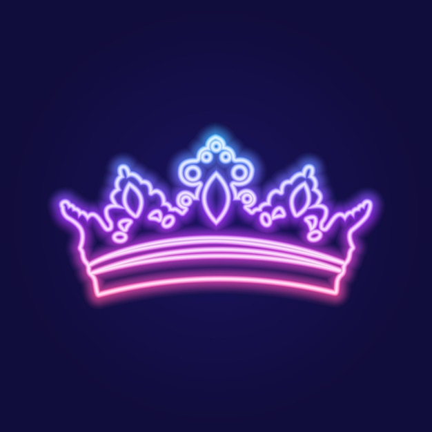 Vector a set of neon gradient crowns vector illustration