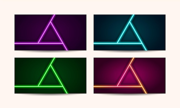 A set of neon lights abstract backgrounds