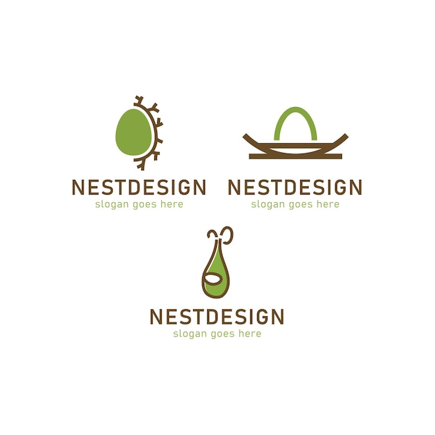 Набор шаблонов дизайна логотипа Nest