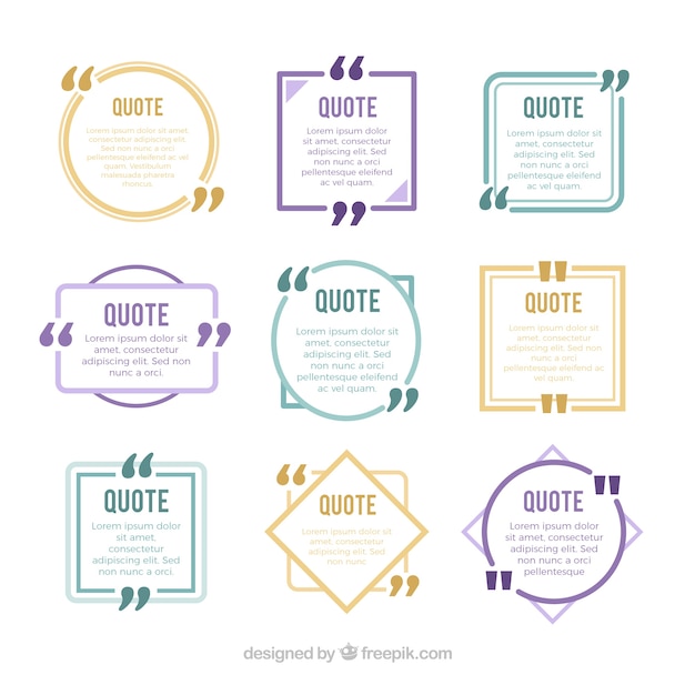 Vector set of new style quotes with geometric figures