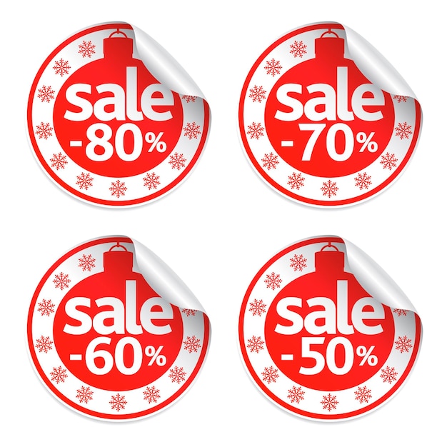 Set New Year sale stickers