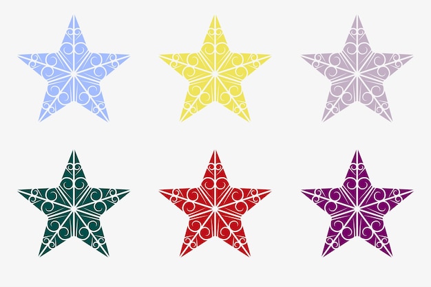 Vector set new year stars christmas stars