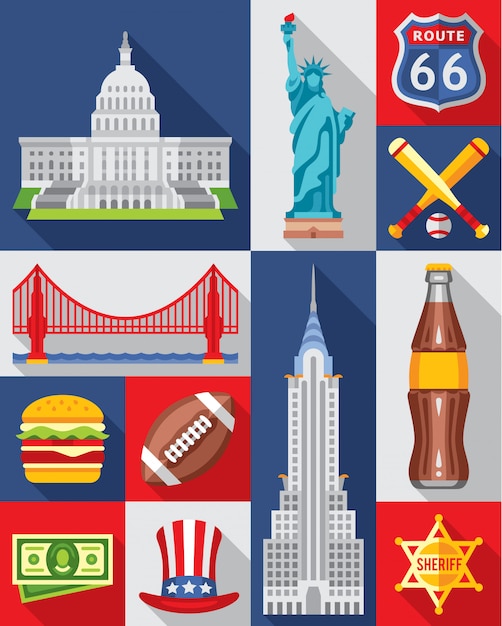 Vector set of new york city icons