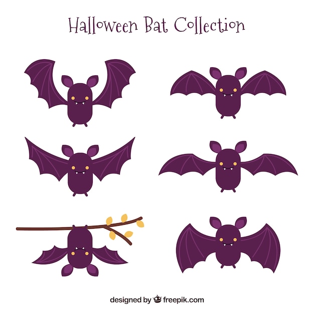 Set of nice hand drawn bats