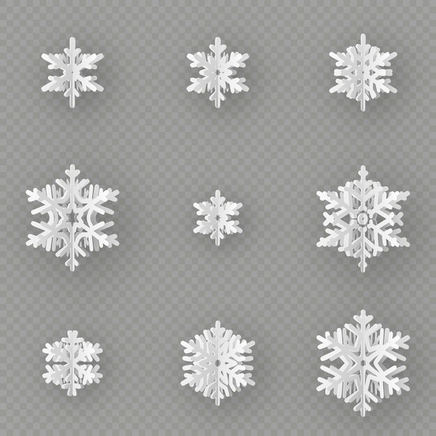 Set of Snowflakes 3d model. Free download.