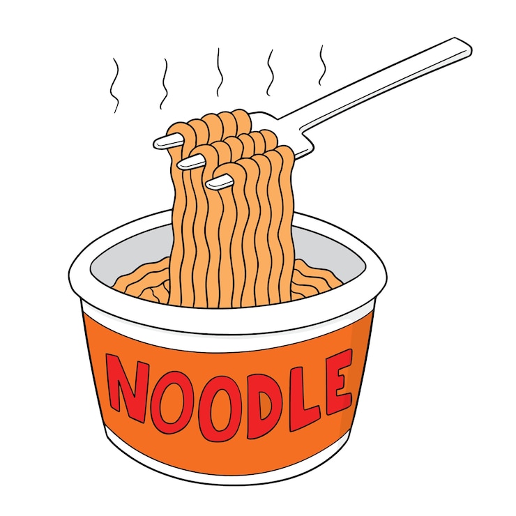 Vector set of noodles