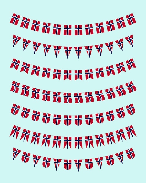 Set Noorse vlagslingers en spandoeken