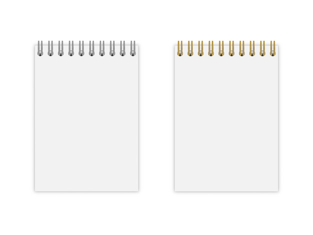set of notebook with gold and silwer spiral