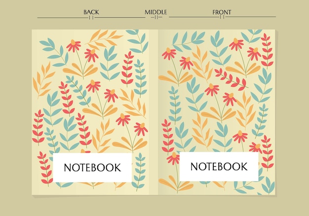 set notebookontwerpen met abstract bloemenpatroon. Voor omslag, planners, brochures, boeken, catalogi