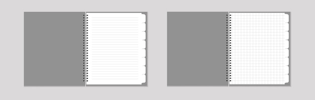 灰色で隔離のメモ帳のセット