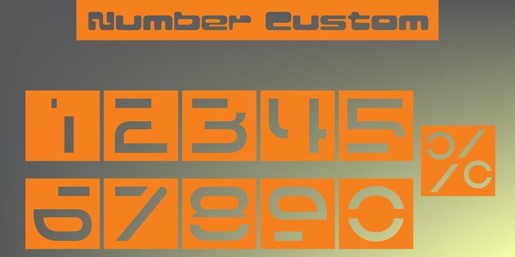 Vector set numbers custom with a variety of the latest models 15