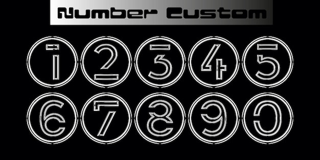 Vector set numbers custom with a variety of the latest models 28